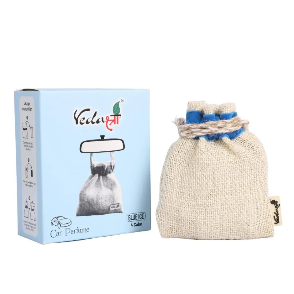 Vedashree Car Perfume Hanging Jute Bag Air Freshener, Organic Essential