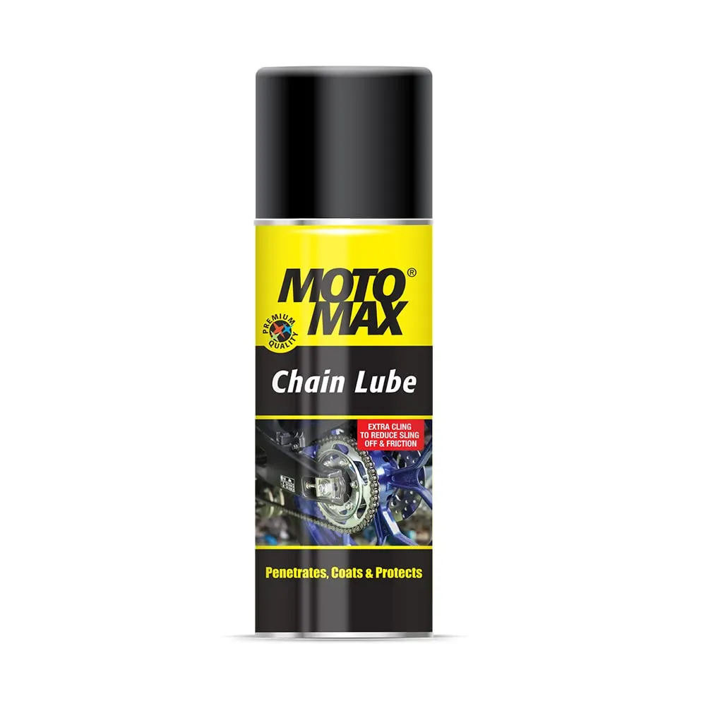 Motomax Chain Lube Aerosol Spray 200 ml |Provides Lubrication and corrosion protection of Chain & sprockets for Bikes, Motorbikes, Cars| Avoid Sling Off & Prevent Chain breakage | Extended Chain Life ( MOTOMAX )