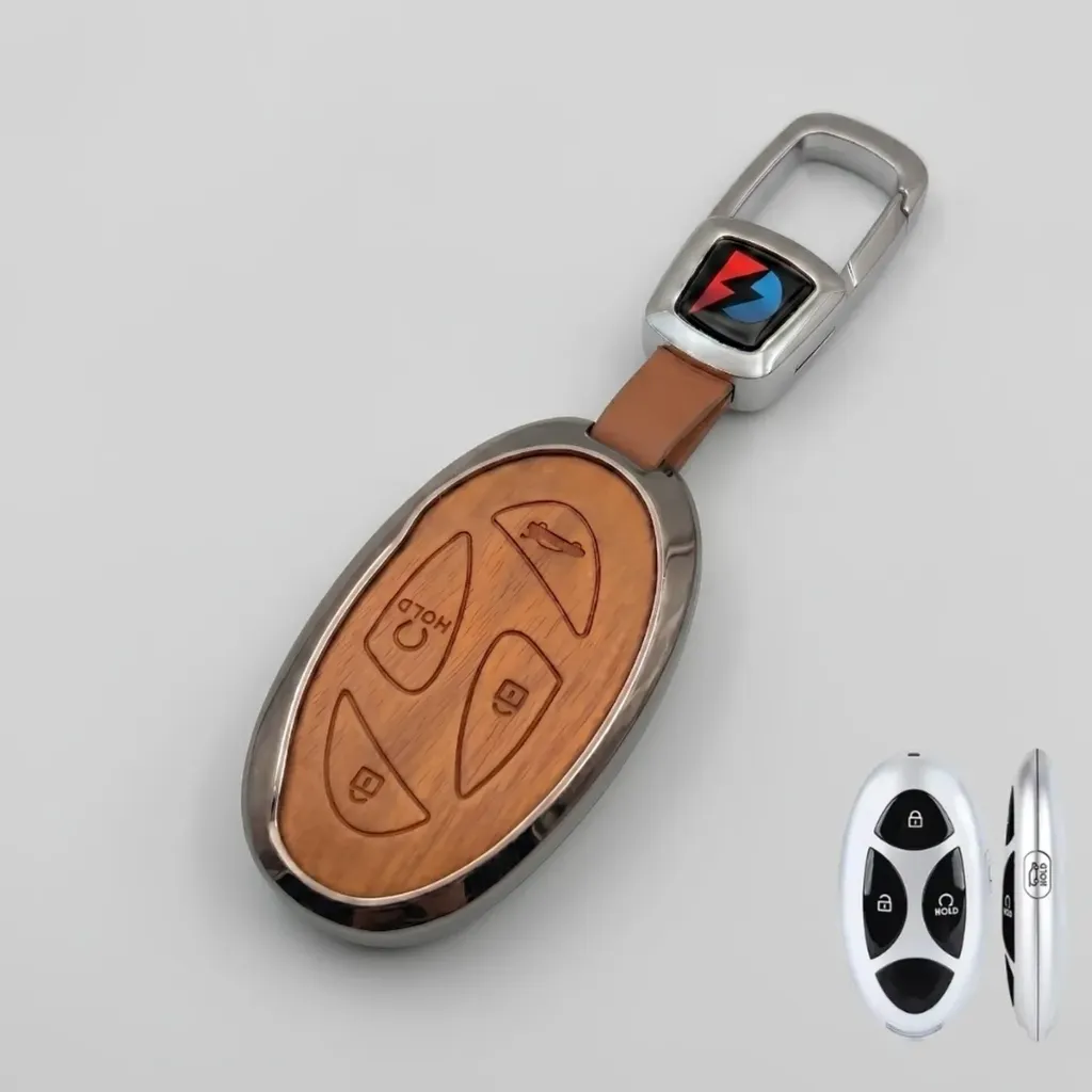 PV MAX WOODEN LEATHER FINISH METAL CAR KEY ( PV MAX )