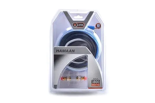 Hamaan Circuit-8 Amplifier Wiring Kit for All Cars 1800 Watts (Blue and Black) ( HAMAAN )